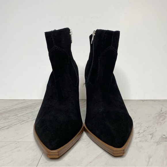 New! Vince Camuto Gredile Black Suede Pointy Toe Bootie 12M - Picture 2 of 14